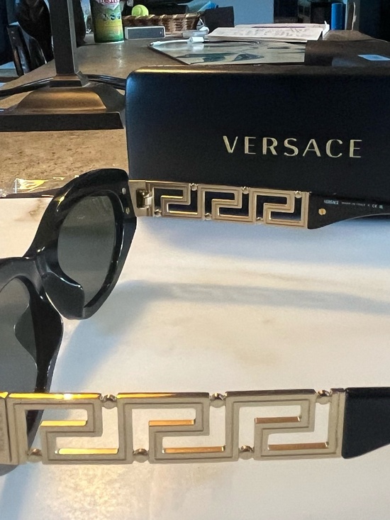 Versace Greca Cat-Eye Sunglasses in Black main image 5